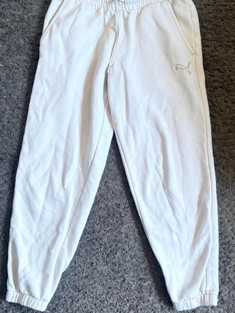 Puma White Joggers Sweatpants Size S